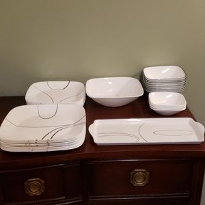 Square Correll dish set service for 8 gently used
